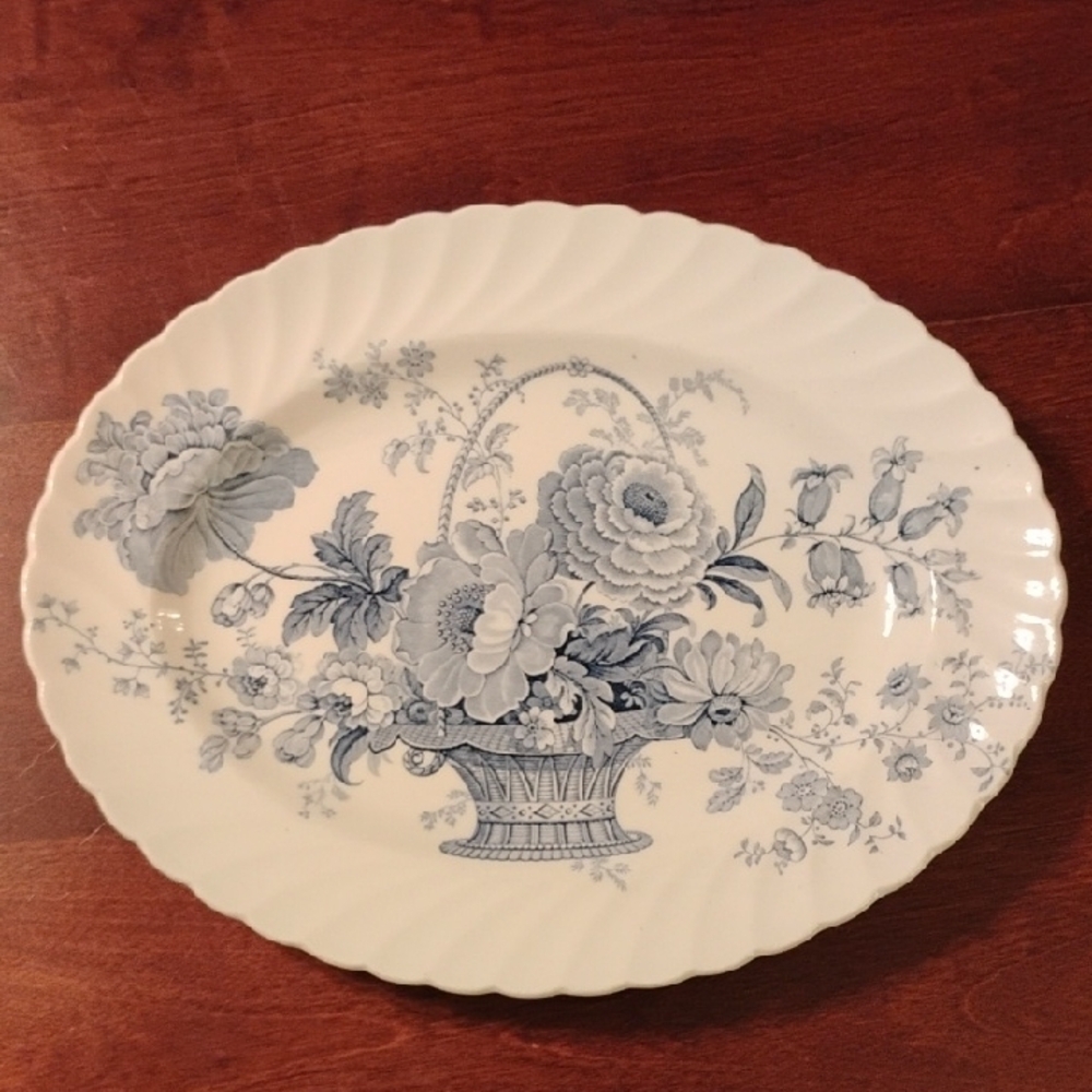 Floral Blue and White Platter